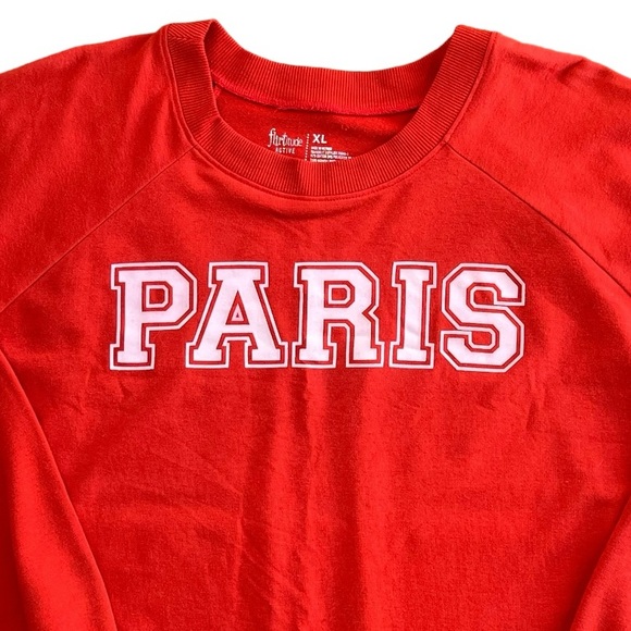 Flirtitude PARIS LOOSE FIT CREW NECK SWEATSHIRT Orange Women’s XL EUC - Picture 2 of 4